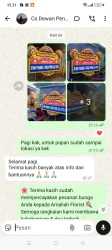 Testimonial Papan Bunga Pernikahan conggeang kulon